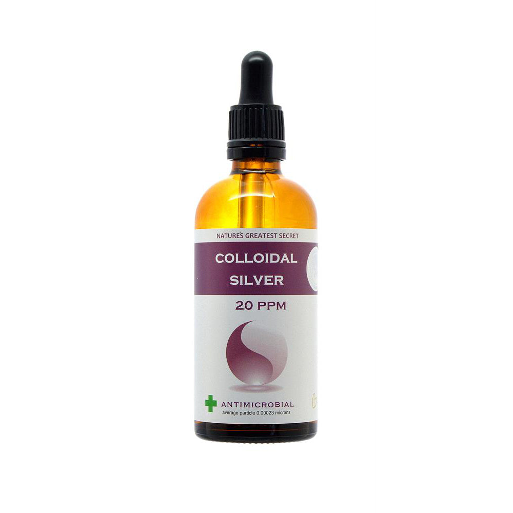 20ppm Enhanced Colloidal Silver 100ml Dropper - pH 9.0 - Just Natural