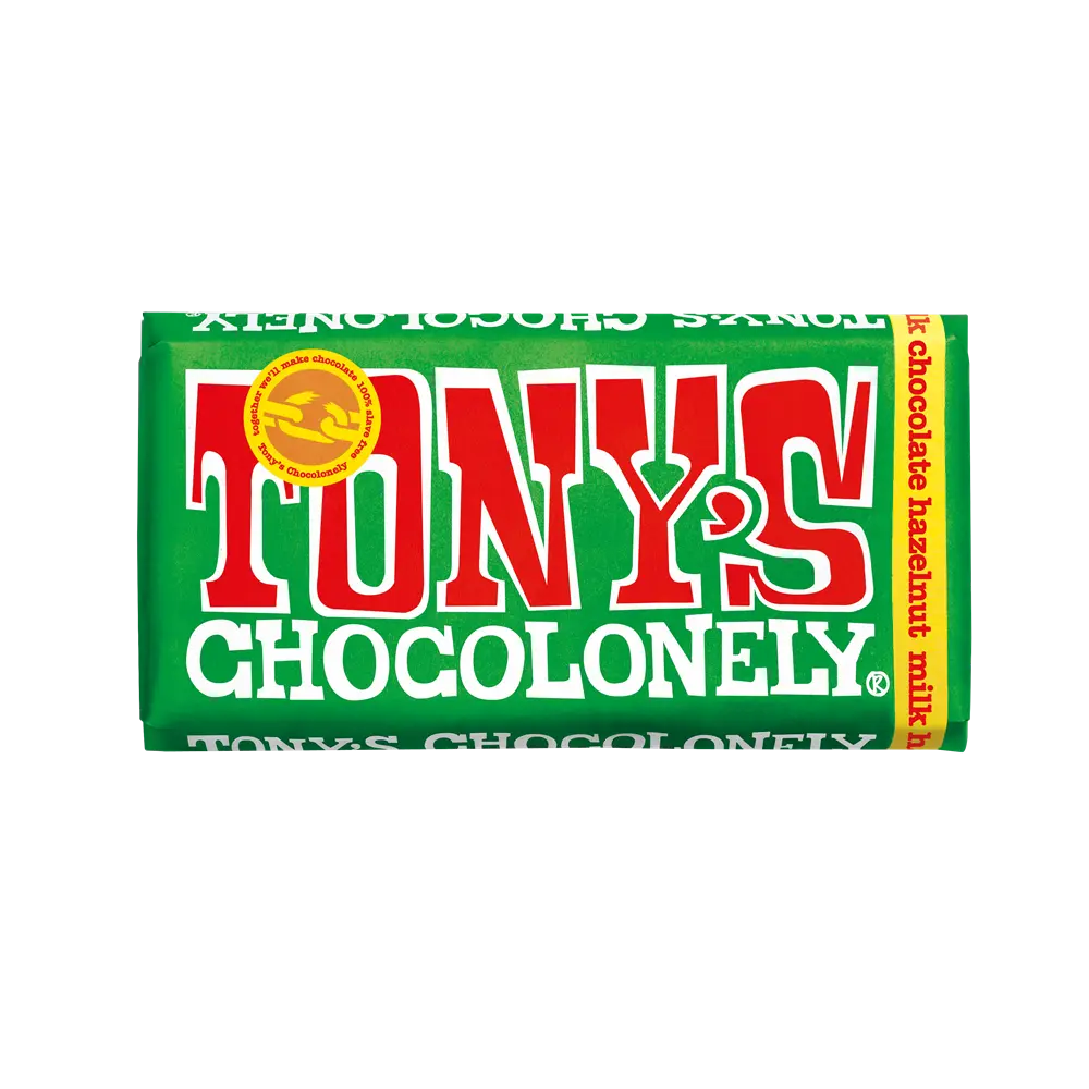 Tonys Chocolonely Milk Chocolate Hazelnut Chocolate Bar 180g -  Just Natural